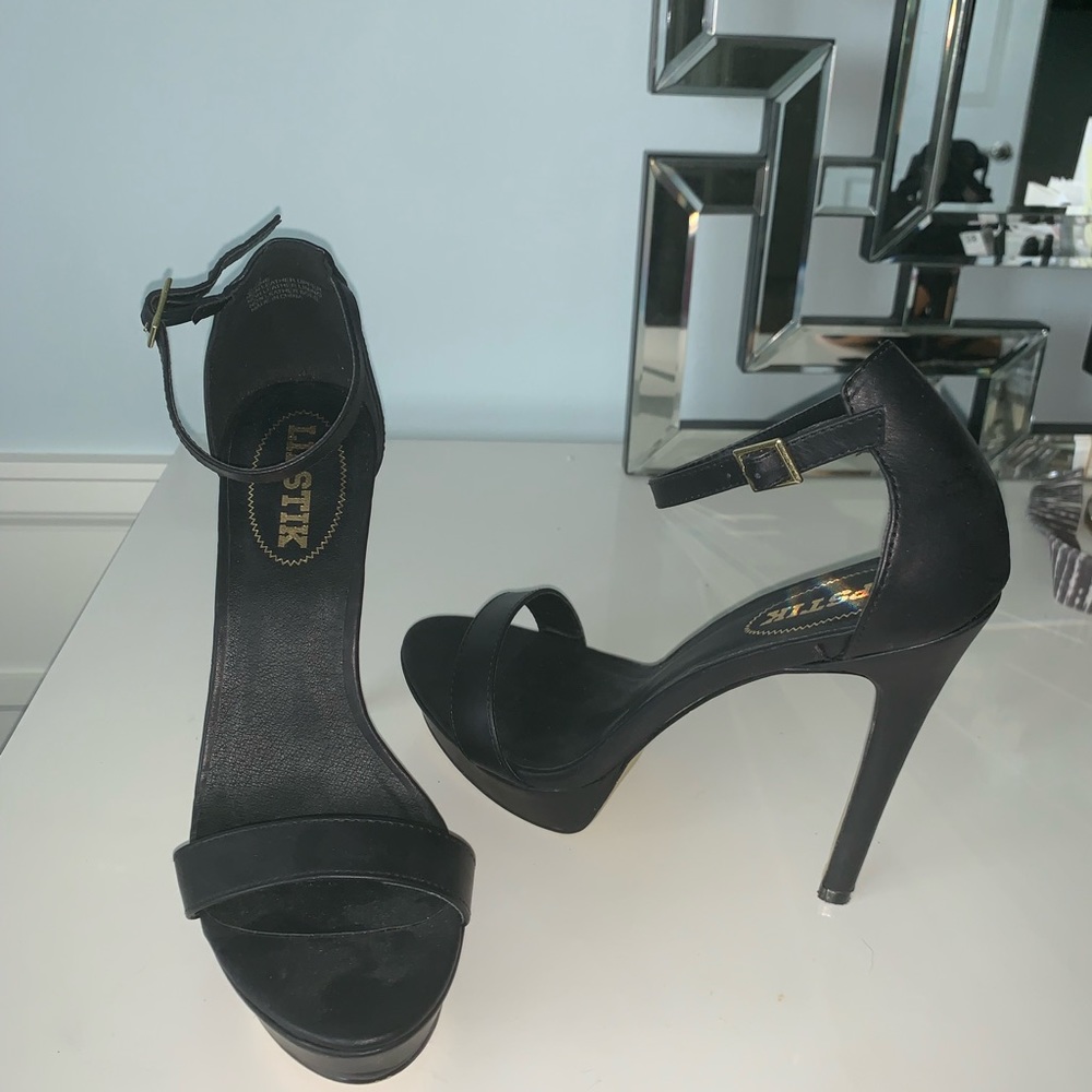 Black ankle strap heel